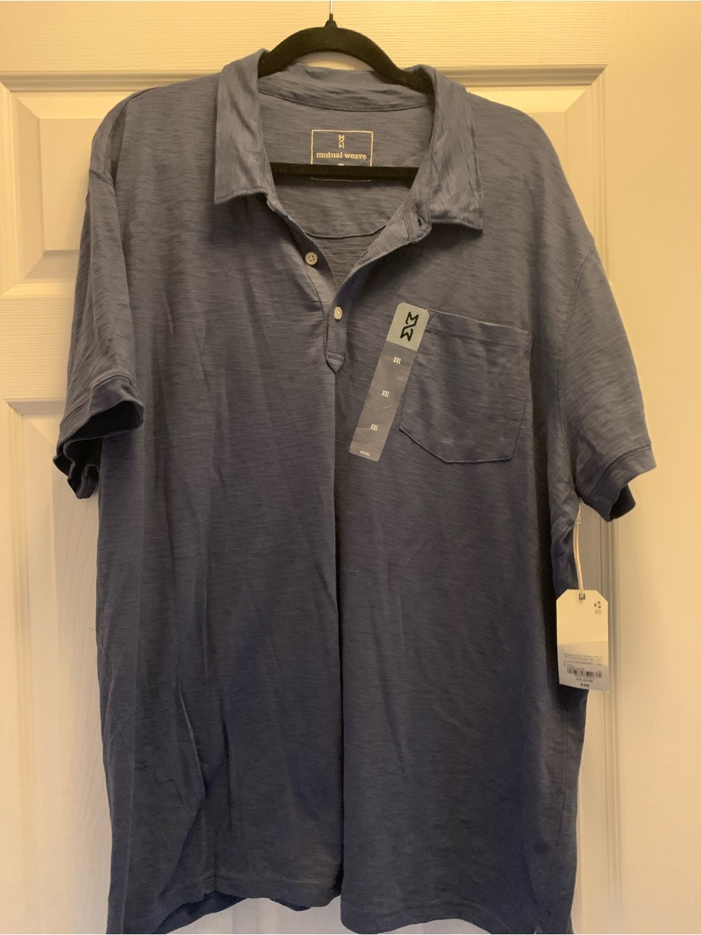 Men's Mutual Weave NWT XXL Blue Polo Shirt